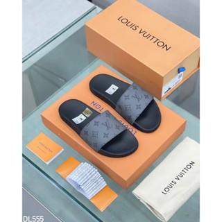 Dép LV Qoai Ngang Nam - Dép Quai Ngang Thiết Kế Quai Dán Điều Chỉnh To/Nhỏ.( Hàng Full Box Bill )