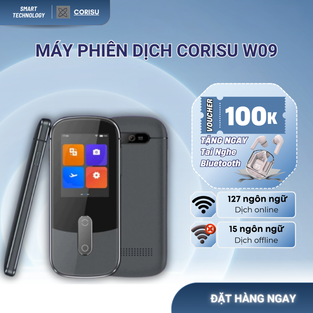 Máy Phiên Dịch Đa Năng Corisu W09 - Dịch Tiếng Trung Quốc Chính Xác, Đi Du Lịch, Bảo Hành 12 Tháng
