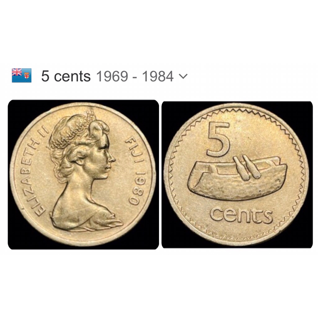 Đồng xu 5 cents của Fiji 1969 - 2006