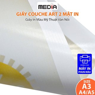  Giấy In Ảnh Mỹ Thuật Media Couche Art 2 Mặt A4 A3 50 Tờ Giấy In Màu Bóng Sọc Giấy Vân Nổi 