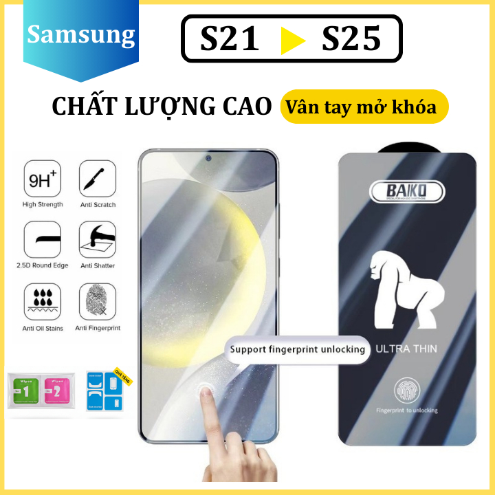 [Dùng Vân Tay] Cường lực Baiko Samsung S21 S21+ S22 S22+ S23 S23+ S24 S24+ S21Plus S22Plus S23Plus S