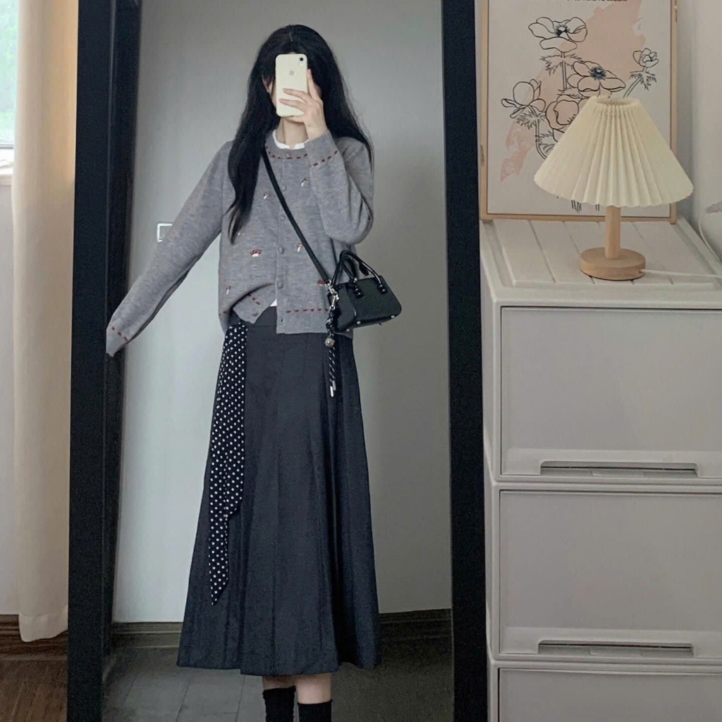 [SẴN|XẢ KHO] Áo cardigan thêu logo nấm 𝒀𝒖𝒎𝒎𝒚 dễ thương, Áo len cổ tròn phong cách Hàn Quốc AL48 | BigBuy360 - bigbuy360.vn