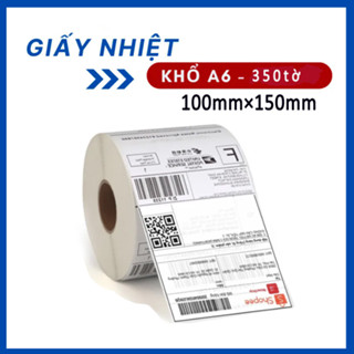  Giấy in nhiệt decal tự dính chống nước NHỰA HVT kích thước 100x150mm khổ A6  in đơn thương mại điện tử 