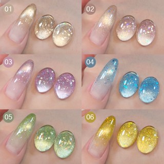  XEIJAYI 15ml Sơn móng tay dạng gel bong bóng mắt mèo màu hồng và xanh mới độ bóng lâu trôi thích hợp cho tiệm làm móng 