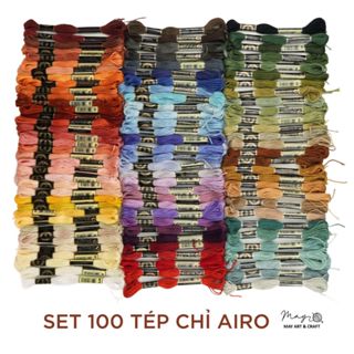 Chỉ thêu Airo set 100 tép 100 màu