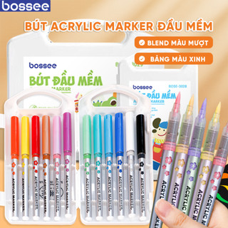 Set 60 Màu Marker Acrylic, Ngòi Mềm Dễ Tô Vẽ, Thích Hợp DIY & Học Sinh, Mực Cao Cấp, An Toàn Ngòi Lông Mềm, Mực Đậm Nét