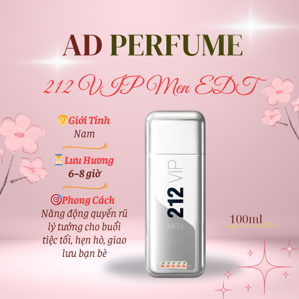Nước Hoa Nam 212 VIP Men EDT 100ml – Hương Vodka & Gỗ Trẻ Trung Quyến Rũ