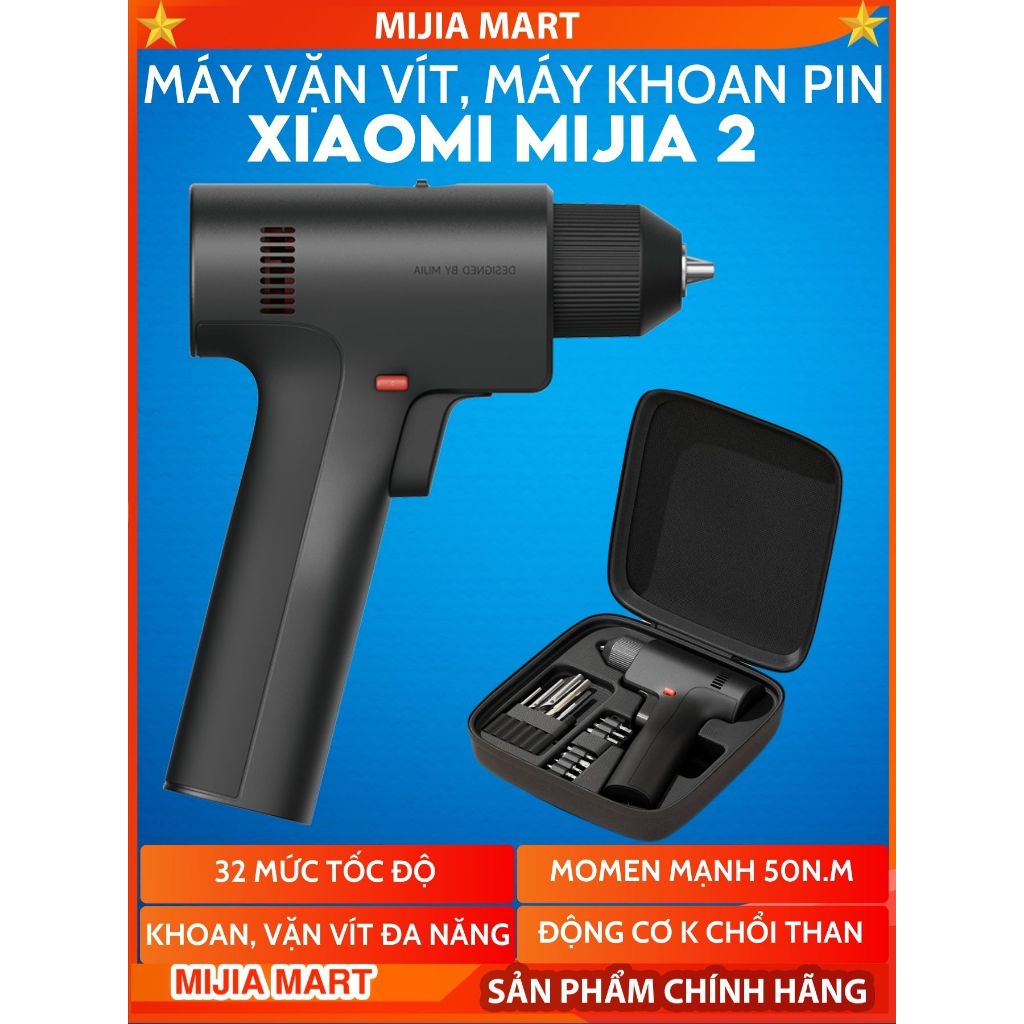Máy vặn vít, máy khoan pin XlAOMl MlJlA 2, Máy khoan đa năng động cơ không chổi than