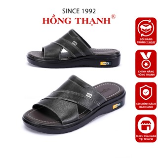 Dép Nam Trung Niên HỒNG THẠNH Dép Quai Ngang Da Bò Đế PU Nhẹ Êm Chống Trượt - 4916