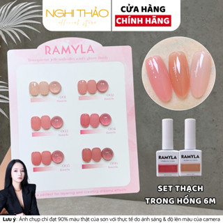 Set sơn gel thạch trong hồng RAMYLA 6 màu NGHI THẢO