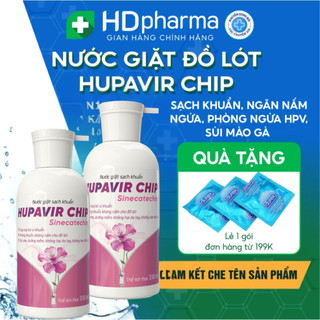  Nước Giặt Đồ Lót Quần Chip Hupavir 330ml Kháng Khuẩn Ngăn Ngừa Viêm Nhiễm HPV Sùi Mào Gà Không Hại Da Tay 