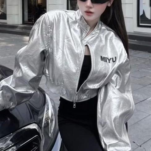 Áo Khoác Da Bạc Bomber - A682