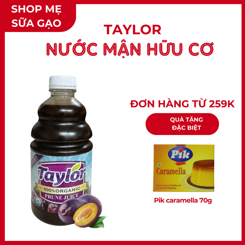 [Taylor] Nước Ép Mận Hữu Cơ Taylor 946ml Naturally Prune Juice - Cải thiện chứng táo bón hiện quả