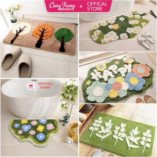 Thảm Lông , Thảm Chùi Chân lông cừu, Thảm Lau Chân Nhà Tắm Chống Trơn Hình Hoa Cỏ 100 Mẫu Thiết Kế Độc Quyền 2025