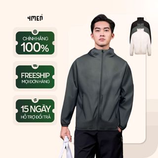 Áo Khoác Dù Trượt Nước Thêu 3D Logo 4M Form Regular AK075 trơn, trẻ trung, may 2 lớp dày dặn, chống nắng cản gió