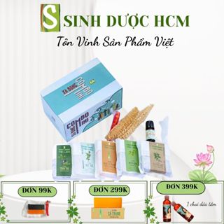 (VỤN MỚI) Combo xà bông mini 500g  Tặng 1 túi lưới + 1 Tinh Dầu 5ml + 1Lõi Xơ Mướp - HTX Sinh Dược