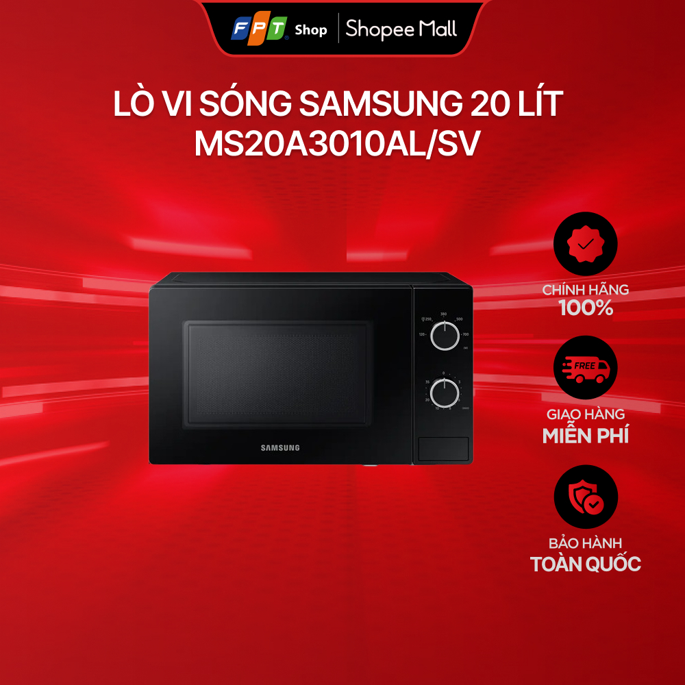 [CHÍNH HÃNG] Lò vi sóng Samsung 20 lít MS20A3010AL/SV