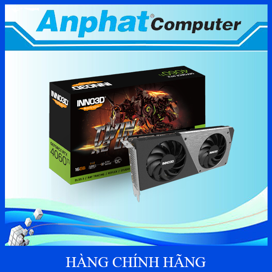 CARD Màn hình VGA Inno3D GeForce RTX 4060 Ti Twin X2 16GB GDDR6 – Hàng Chính Hãng