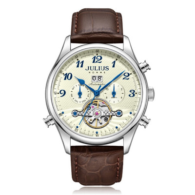 Julius Official | Đồng hồ nam 6 kim Julius JAH-154 dây da