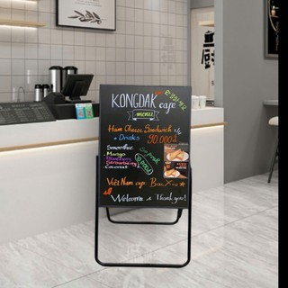 Bảng menu gỗ đen có kệ viết phấn