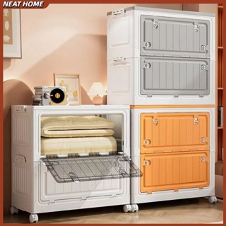 Thùng Nhựa Đựng Đồ Đa Năng Có Bánh Xe - Gấp Gọn, Dung Lượng Lớn, Để Quần Áo/Đồ Chơi