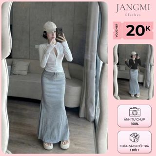  Đầm body đuôi cá phối áo dài tay khoét ngực cài nút Thiết kế gợi cảm sang trọng VN13 