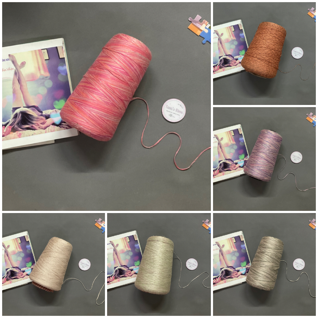 Yarn - Sợi Cotton Silk Bling Bling | Sợi chập - Cỡ sợi ~ 0.6mm | Sợi đan móc mùa hè | Terri Store