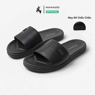 Dép da nam MANADO Mã MND41-Dép quai ngang da bò, đế cao su êm mềm chống trượt, quai khâu chắc chắn(hộp đẹp) - BH 6 tháng