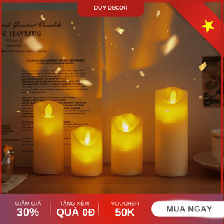  Đèn led nến dùng pin Đèn nến điện tử tim lắc lung linh trang trí decor tặng kèm pin 