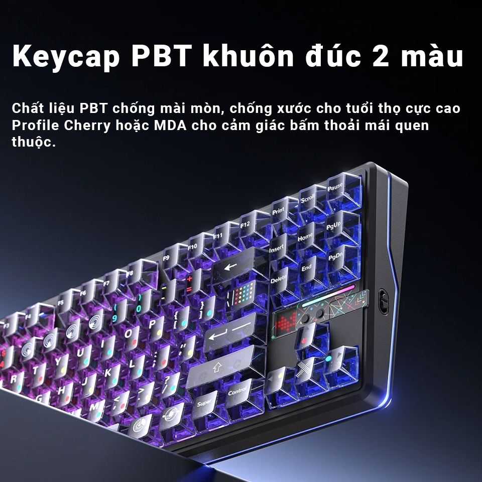 Bàn phím cơ AULA F87 Pro V2  - Rate 8K - Màn hình Dot Matrix - Pin 12000 mAh - LED viền 360° | BigBuy360 - bigbuy360.vn