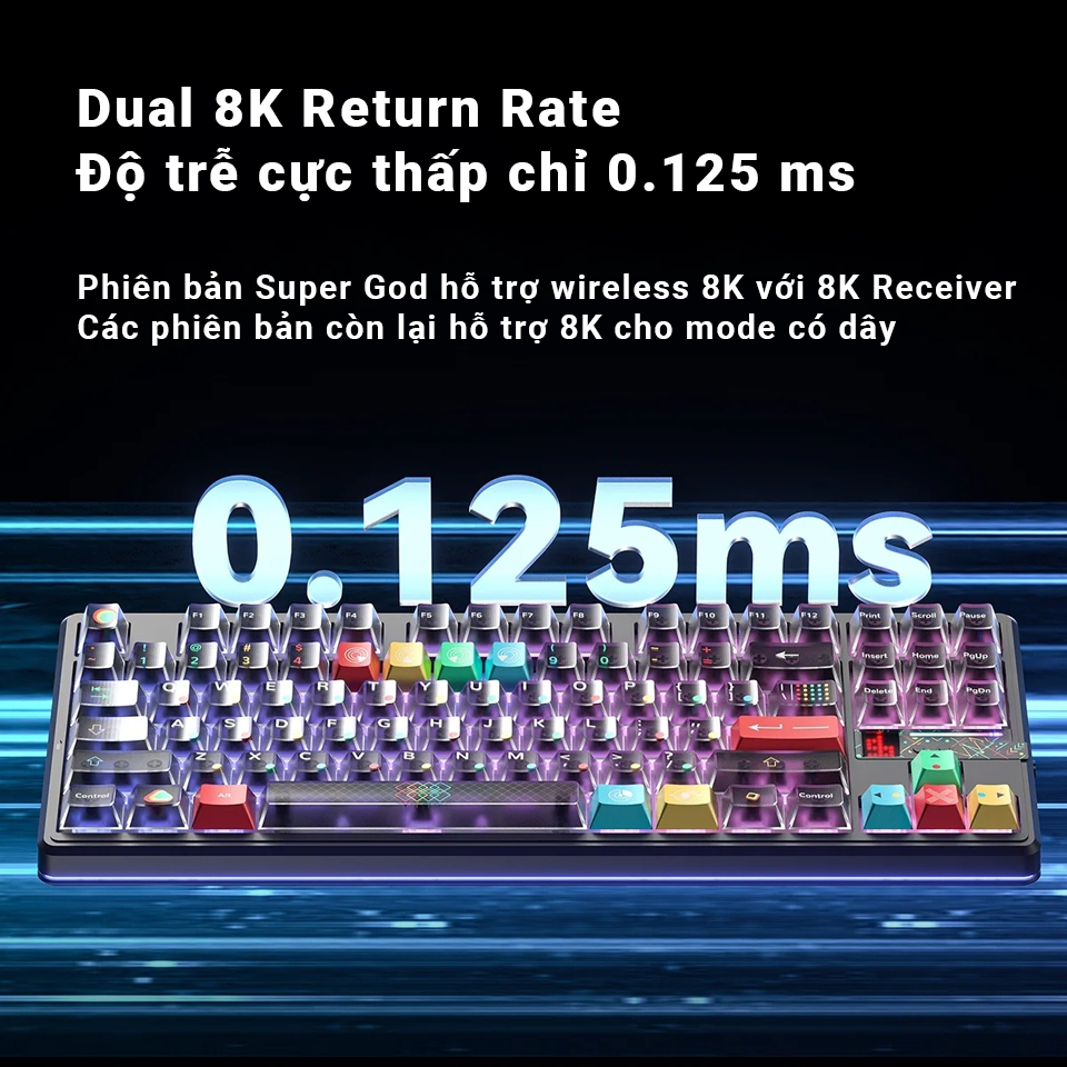 Bàn phím cơ AULA F87 Pro V2  - Rate 8K - Màn hình Dot Matrix - Pin 12000 mAh - LED viền 360° | BigBuy360 - bigbuy360.vn