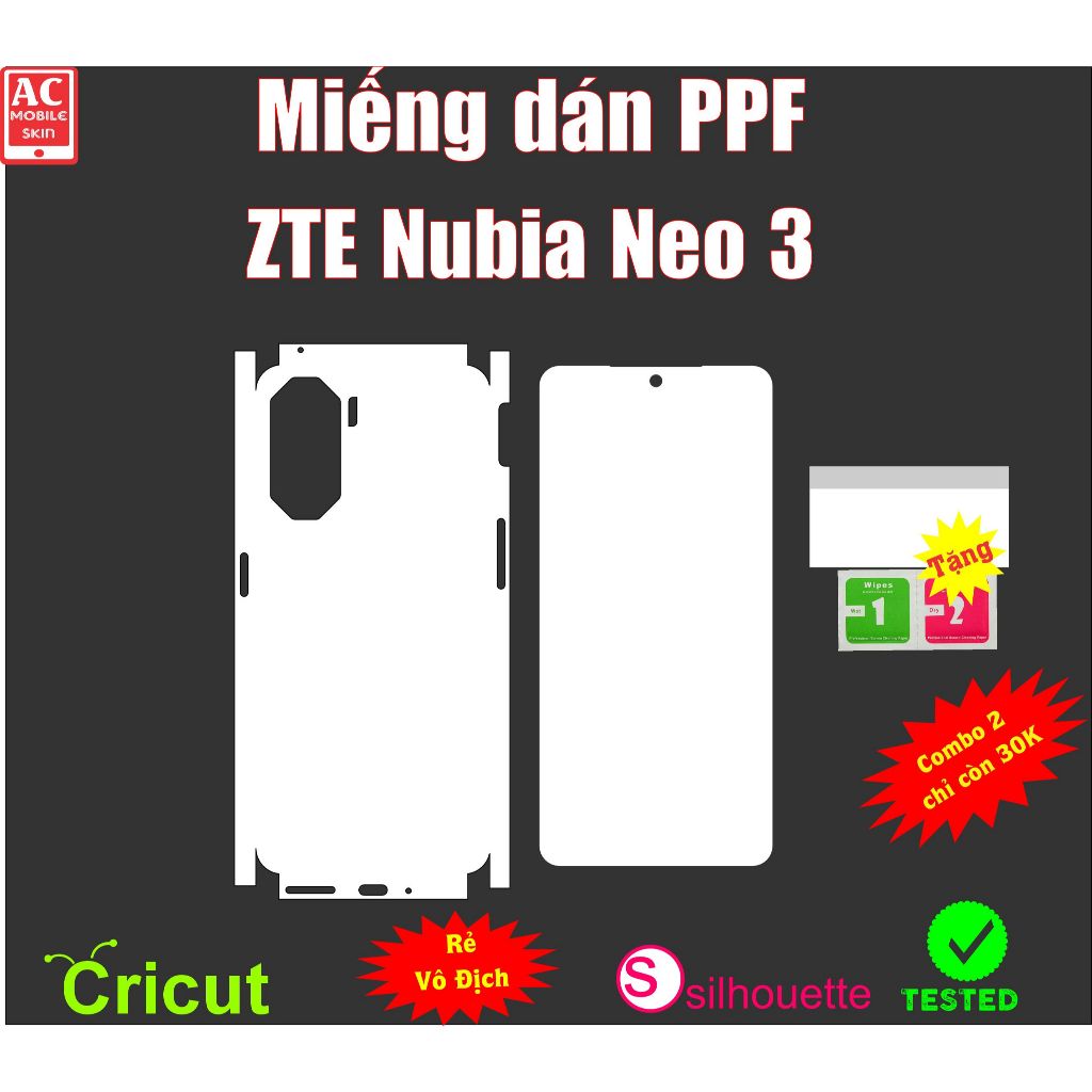 Miếng dán PPF bảo vệ điện thoại ZTE Nubia Neo3 (Nubia Neo 3)