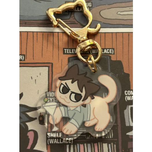 Scott Pilgrim cat Wallace wells acrylic keychain