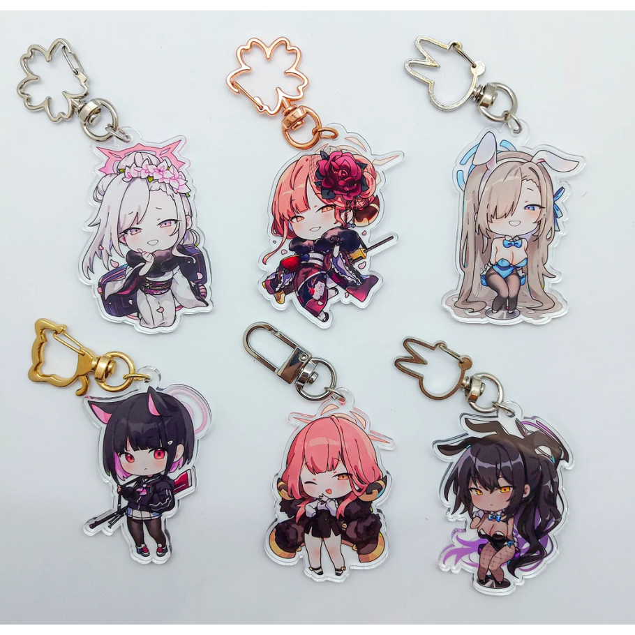 Blue Archive Acrylic Keychain Charm: Mutsuki, Aru, Asuna, Karin, Kazusa