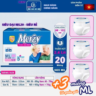 (+3 Miếng) Bỉm già Merzy XL20 M20 ML20 siêu thấm chống tràn Ánh Dương #merzy #tã merzy #bỉm merzy #bỉm già merzy