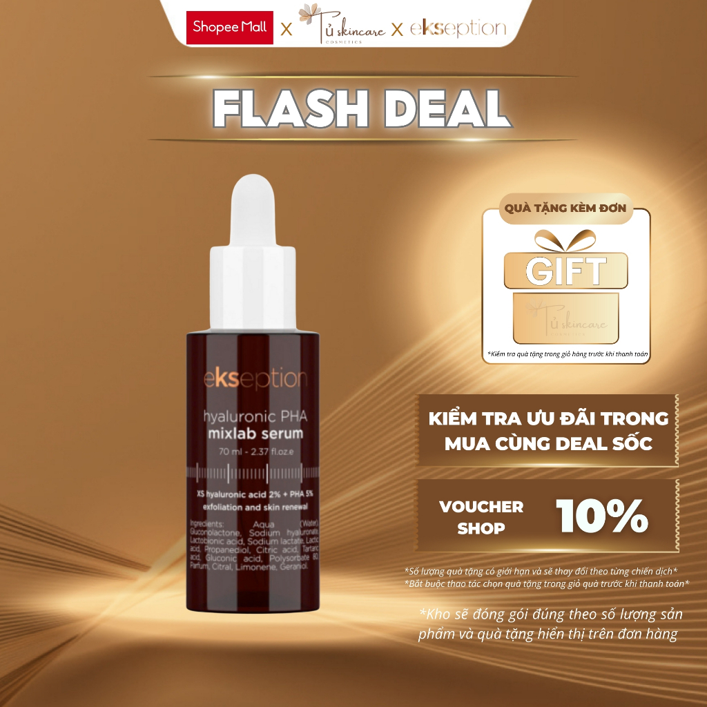 Serum Chứa PHA Ekseption Giúp Làm Mềm Sừng, Giữ Ẩm Và Mịn Da Ekseption Hyaluronic PHA 75ml