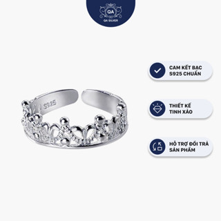  Nhẫn bạc thái vương miện form nhỏ đeo ngón út midi chân S925 CROWN QA SILVER Pinky Ring RI170202 