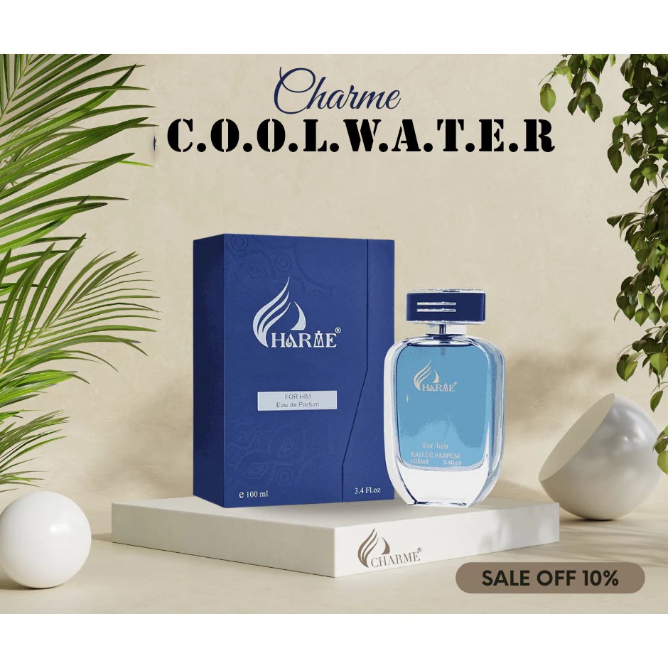 Nước Hoa Nam Charme C.o.o.l.W.a.t.e.r 100ml Thơm Mát, Mạnh Mẽ ( mẫu mới 2024)