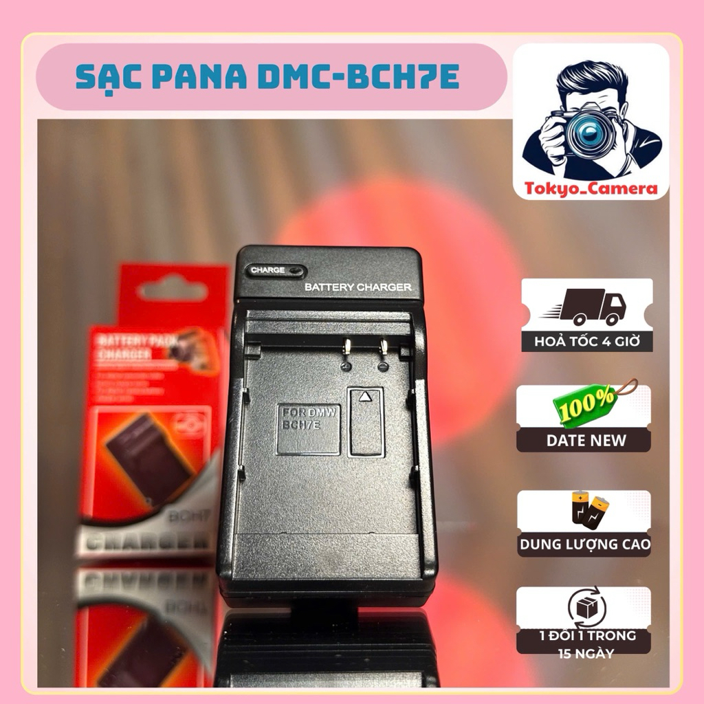 Sạc pin Panasonic DMW-BCH7E ( sạc thay thế ) tương thích với DMC-FP1 , DMC-FP2 , DMC-FP8 , DMC-TS10