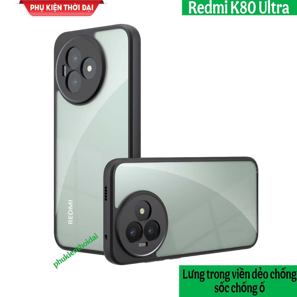 Ốp lưng Redmi K80 Ultra / K90 / K90 Pro Max lưng trong nhám viền dẻo chống sốc bảo vệ camera