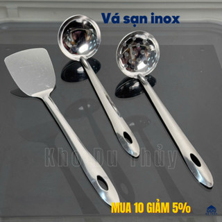 Vá múc lẩu inox sạn inox dùng chiên xào chất liệu inox 430 dùng làm muôi múc canh múc lẩu xẻng 