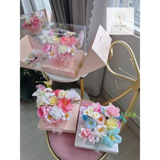  SIZE LỚN- KÈM HOA - HÌNH THẬT- HỘP HOA SÁP MỞ ĐÔI BUTTERFLY 