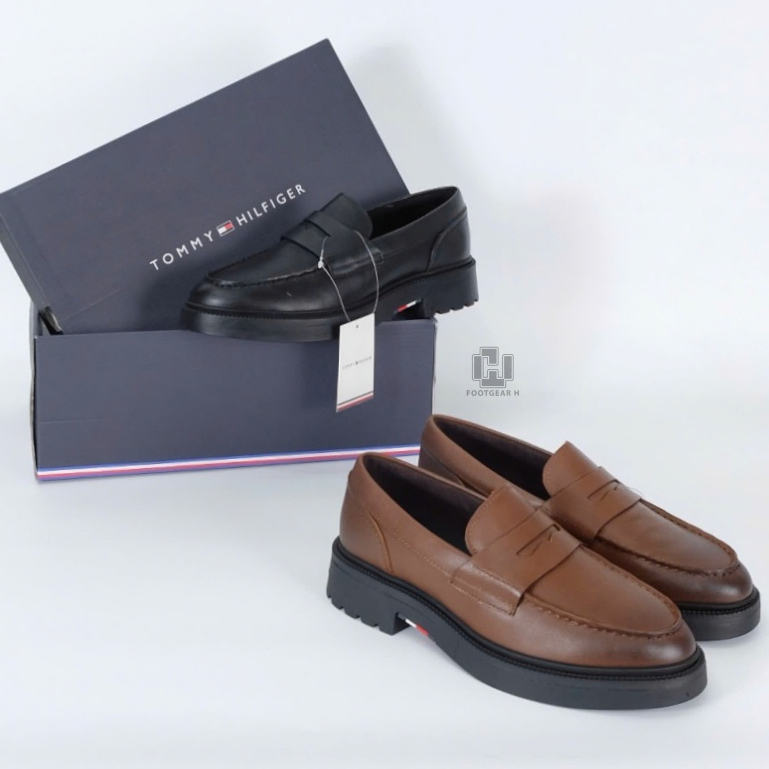 [chính hãng] Giày Loafer Tommy Hilfiger đen / nâu - Giày nam sang trọng , tinh tế , thanh lịch