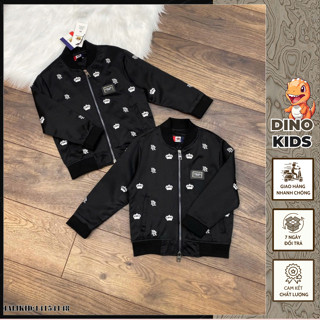  Áo Khoác Bé Trai Thêu Nhiều Logo Cao Cấp - Áo Khoác Bé Trai Chất Gió 2 Lớp Thêu Logo Phong Cách Boy Phố 