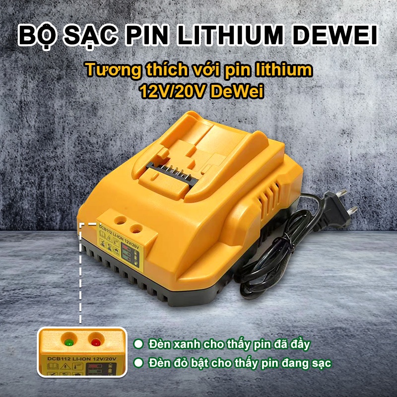 Bộ sạc nâng cấp DeWalt 2A dành cho pin Lithium DeWalt 10.8V 18V 12V 20V 24V, phù hợp với pin lithium