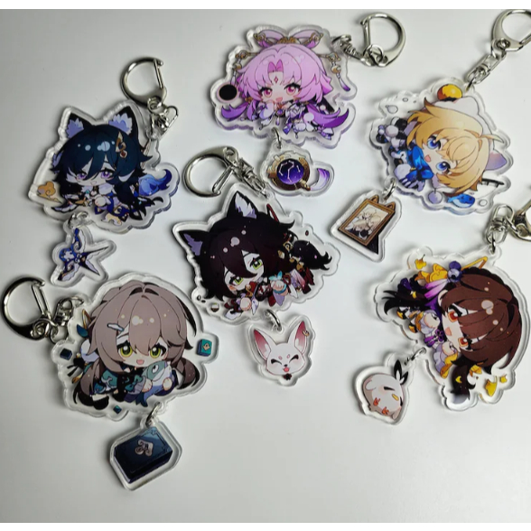 PRE-ORDER Acrylic Keychains, Game, Honkai: Star Rail, Star Rail, Fu Xuan, Lynx, Yunkong, Tingyun, Su