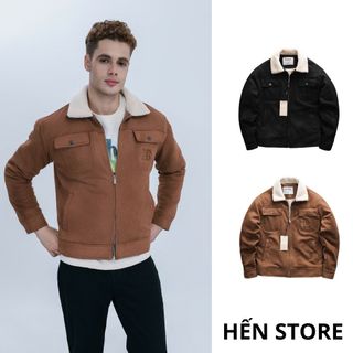   HẾN STORE MENSWEAR   FORM RỘNG  Áo khoác nam Heboz da lộn lót lông 2M áo ấm giữ nhiệt mùa đông cao cấp - 00002832 
