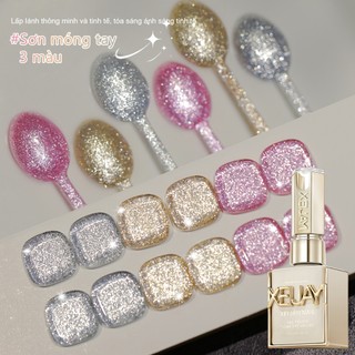  XEIJAYI 15ml Sơn móng tay gel nhũ lấp lánh màu vàng sâm panh bạc cổ điển mới bền màu thích hợp cho tiệm làm móng 
