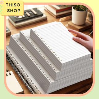 Giấy Sổ Còng A5 B5, Giấy Refill Sổ Còng THISO 120 Trang Kẻ Ngang, Caro, Trống, Chấm Dot, Ruột Sổ Còng A5 B5 80-100 GSM