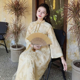  Áo dài cách tân Lạc Hồng  áo 4 tà chất liệu voan thêu họa tiết cao cấp sang trọng- ZenLy Boutique 